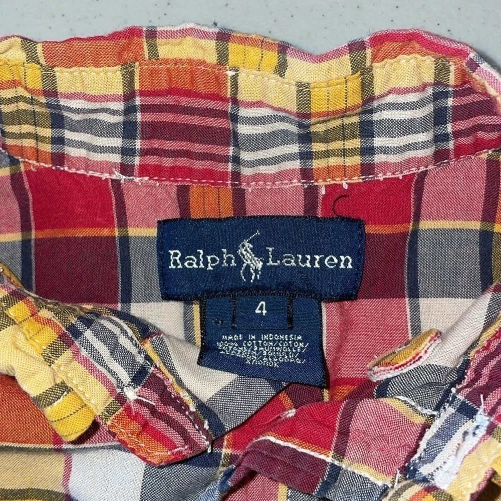 Ralph Lauren Kids 4 Red and Yellow Plaid long sleeve Shirt